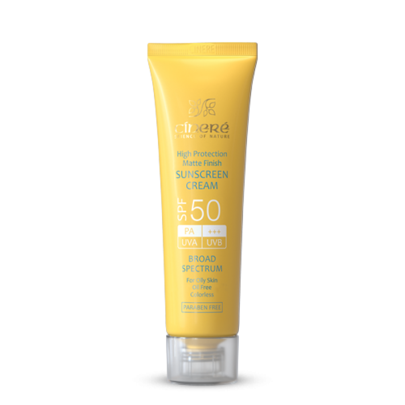 کرم ضد آفتاب SPF 50 مات فینیش بی رنگ پوست های چرب سینره 50 میل